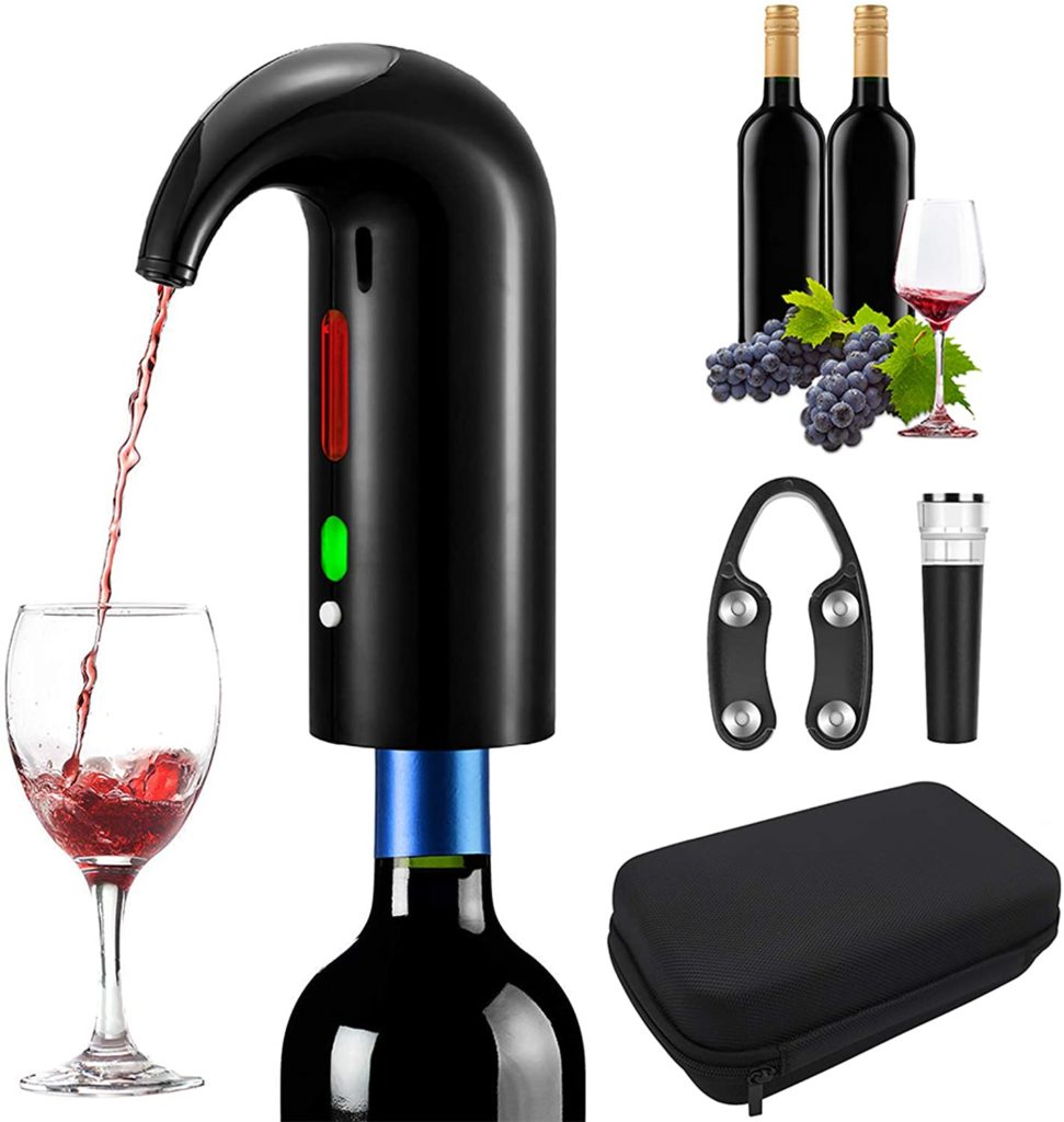RICANK Electric Wine Aerator Pourer Portable One Touch Wine Decanter and Wine Dispenser Pump for Red and White Wine Multi Smart Automatic Wine Oxidizer Dispenser USB Rechargeable Spout Pourer