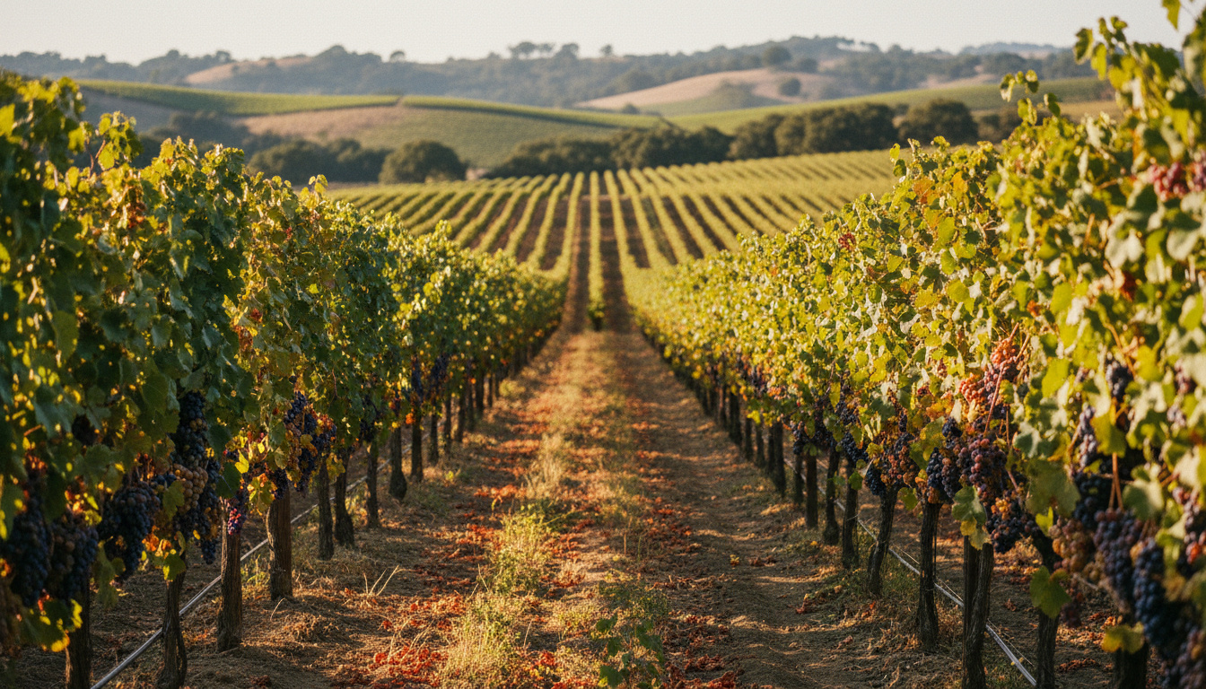 Grow Your Own Grapes, Then Make the Wine 1 Sunlit vineyard rows heavy with ripe grapes