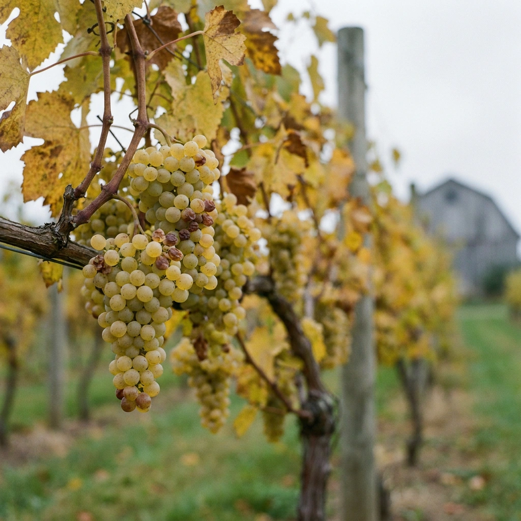 La Crescent Grape: Growing the Cold-Hardy Aromatic White 6 La Crescent grape clusters on a trellised vine in a cool-climate vineyard during early autumn harvest